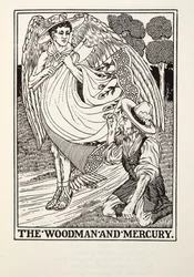 The Woodman e Mercury, de Fontaine Fables, pub. 1905