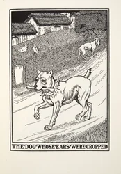 Thr Dog cujas orelhas foram recortadas, de Fontaine Fables, pub. 1905