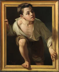 Escaping Criticism (Escaping Criticism) - Borrell del Caso, Pere (1835-1910) - Óleo sobre tela - 1874 trompe-l