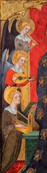 Madonna with Angels Playing Music (Detail) - Pintura de Pere Serra (activa cerca de 1357-1406), ca 1380 - Tempera no painel - Museu Nacional d