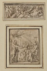 Deus do rio cercado por putti; e triunfo de Marcus Furius Camillus