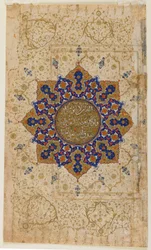 Fólio de um Alcorão, Irã, c.1550-70 (aquarela opaca, tinta e ouro sobre papel)