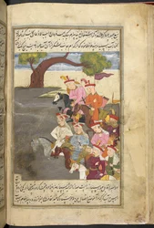 Ou. 3248, f. 55v Shah Ismail e o qizilbash, de 