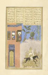 Persa 239 fol.76a Provação de fogo de Siy vush, ilustração do Shahnama (Livro dos Reis), por Abul-Qasim Mansur Firdawsi (c.934-c.1020), 1444