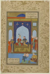 Potifar e Zulaykha entronizaram-se de "Yusuf e Zulaykha", 1575