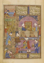 Cena em uma taberna de um divã de Hafiz, c.1552-53
