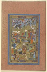 Sulayman e Bilqis entronizado, c.1590-1600