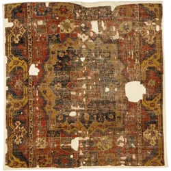 Fragmento de tapete de medalhão e cartela de Tabriz, Pérsia do Noroeste, segunda metade do século XVI