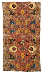 Fragmento de tapete de medalhão de Tabriz, Pérsia do Noroeste