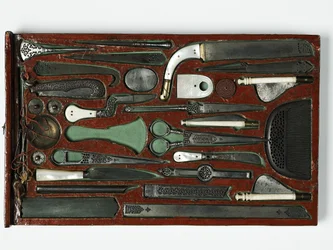 Kit de ferramentas retratando a Sagrada Família, c.1830 (meios mistos)