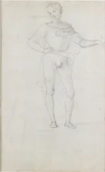 Um estudo para uma figura em uma adoração dos Magos, c1470-1520