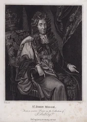 Sir John Moore, político inglês, deputado e Lord Mayor of London (gravura)