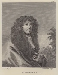 Sir Peter Lely, artista inglês (gravura)