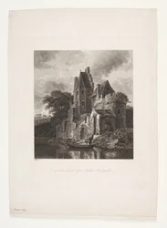 Ruína do castelo por um rio