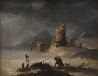 Paisagem com patinadores