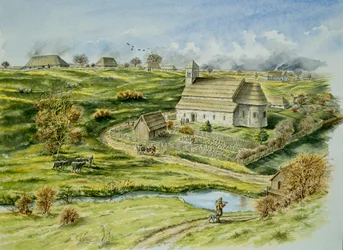 Wharram Percy Medieval Village, final do século XII, c1990-2010