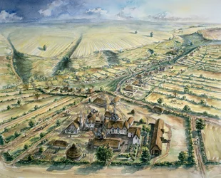 Wharram Percy Medieval Village, final do século XII, c1990-2010