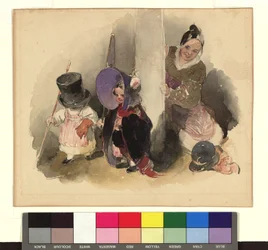 Mutter mit spielenden Kindern (Der kleine Gerngross)