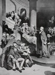 Patrick Henry fazendo seu famoso discurso na Casa dos Burgesses