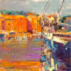 Berth at Saint-Tropez, 2021 (óleo sobre tela)
