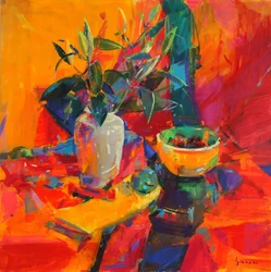 Lírios em um chão vermelho, 2012