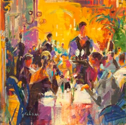 Almoço na Fortnum and Mason, 2020 (óleo sobre tela)