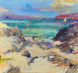 Iona Sand and Rocks, 2021 (óleo sobre tela)