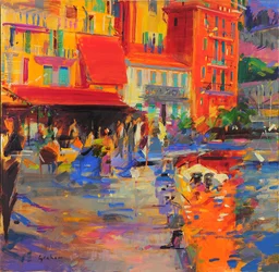 La Dolce Vita, Villefranche-sur-mer, 2021 (óleo sobre tela)