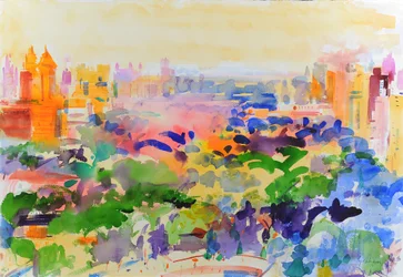 Manhã de verão, Manhattan, 2023 (aguarela)
