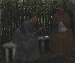 Duas moças em um gazebo