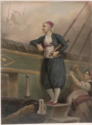 Um marinheiro grego a bordo de um navio, de um "Álbum do Heroísmo Grego, ou a Entrega da Grécia