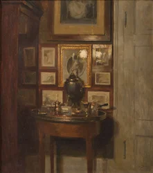Interior com um samovar. Tarde