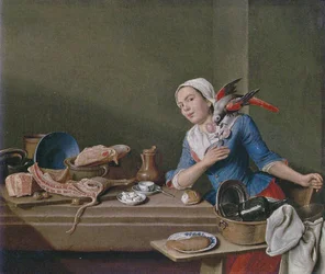 Natureza Morta de Cozinha com Figura Feminina e Papagaio (O Sentimento)
Título(s) alternativo(s):

O Sentimento