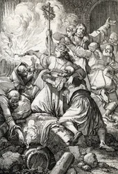 Guerra de independência grega: a terceira do Missolonghi entre o Império Otomano e os rebeldes gregos, de 15 de Abril de 1825 a 10 de Abril de 1826: muitos dos gregos suicidaram-se explodindo com pólvora em vez de se renderem após o fracasso e