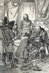 A insurreição Kosciuszko: Heróis polacos Tadeusz Kosciuszko (1746-1817) feridos na Batalha de Maciejowice contra os russos