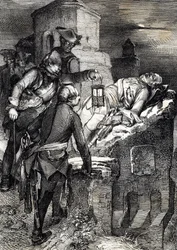 A morte do Rei Carlos (ou Carl) XII da Suécia (1682-1718) durante o cerco do primeiro forte norueguês Fredriksten