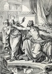 A princesa gépida Rosamunda (morta em 572) e o seu amante, assassino do seu marido, o rei Alboíno, envenenaram-se com a mesma taça de veneno, 572