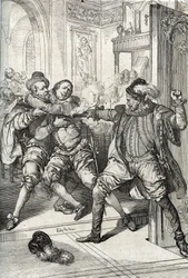 Guerra dos Oitenta Anos (1568-1648): o assassinato de Guilherme de Orange, chamado Guilherme, o Taciturno (1533-1584), em 10/07/1584 por Balthazar Gérard durante a Guerra dos Oitenta Anos