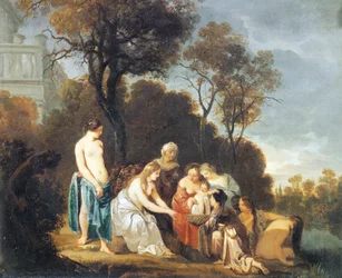 Moisés salvo do rio, por Peter Lely (1618-1680), óleo sobre tela, 54x635 cm