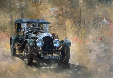 Bentley de 3 litros em Cottesbrooke (óleo sobre tela)