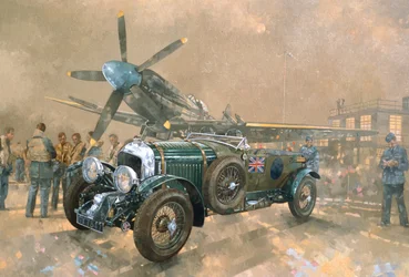 Bentley e Spitfire (óleo sobre tela)