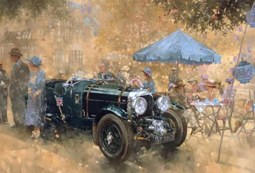 Festa no jardim com o Bentley (óleo sobre tela)
