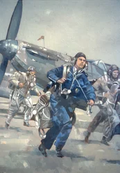 Scramble for the Skies (óleo sobre tela)