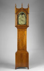 Relógio de caixa alta, c.1815 (bordo, cereja, latão e ferro)