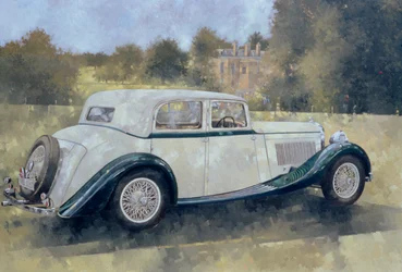 O Bentley Verde e Branco em Althorp (óleo sobre tela)