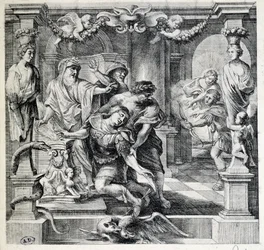 A morte de Aquiles, depois de Pierre Paul (Pierre-Paul) Rubens (ou Peter Paul ou Petrus Paulus) (1577-1640), Flandres