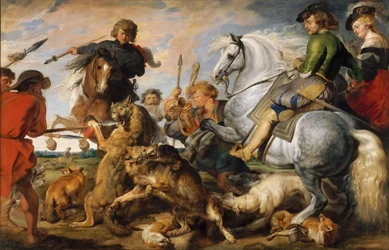 Wolf and Fox Hunt, c.1616 (óleo sobre tela)