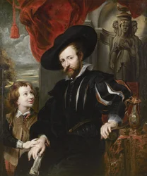 ""Retrato do pintor Peter Paul Rubens (1577-1640) e seu filho Albert