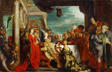Alboin (versículos 530-572) et Rosemonde (morte 572) - Alboin e Rosamund - Pieter Paul Rubens (1577-1640). Óleo sobre tela, c. 1615. Dimensão : 132x202 cm. Museu de História de Arte, Vienne