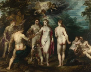 O julgamento de Paris. Por volta de 1597-99